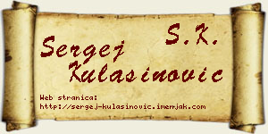 Sergej Kulašinović vizit kartica